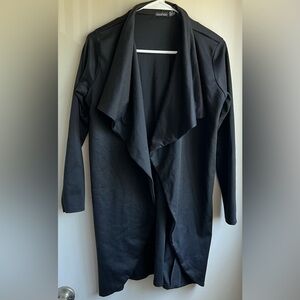 EUC Boohoo Elegant Black Drape Cardigan